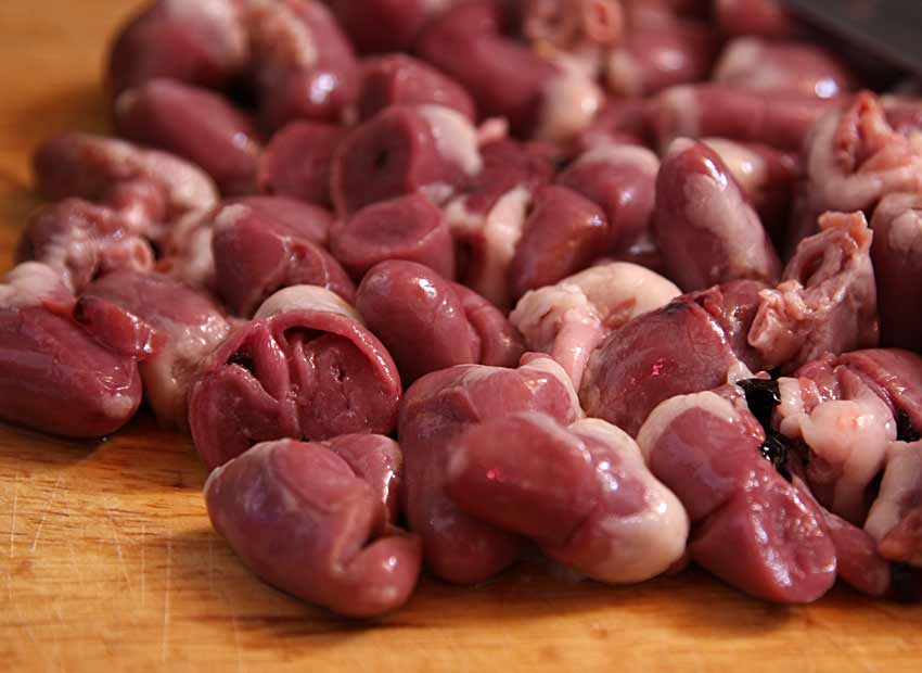 Багато холіну в м'ясних субпродуктах, наприклад, в серці