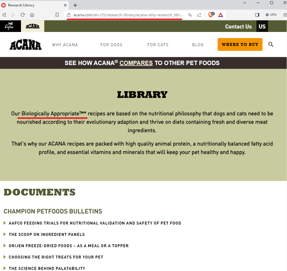 Biologically Appropriate