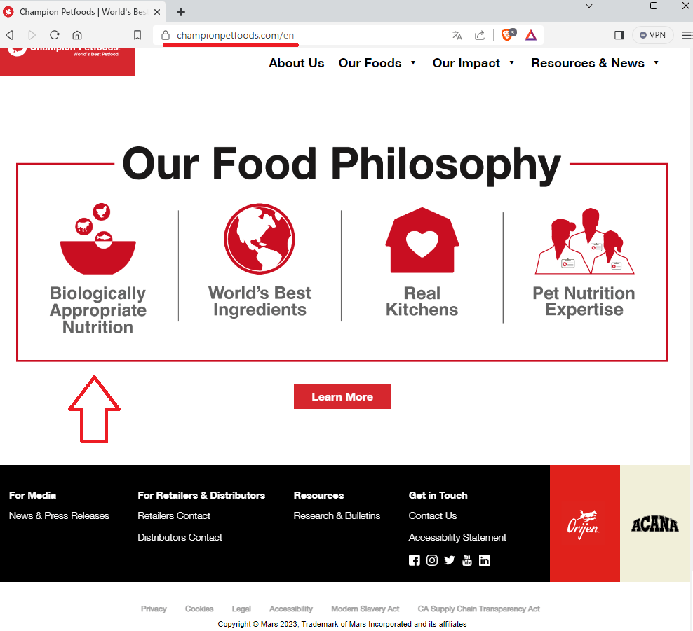 Champion Petfoods та Biologically Appropriate™