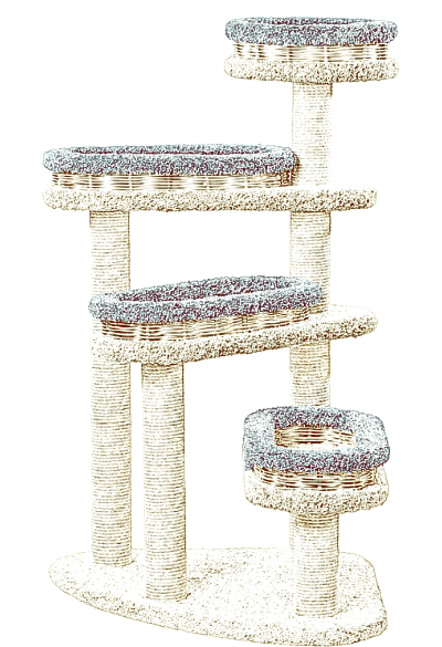 Правильний комплекс із лежанками для трьох дорослих котів