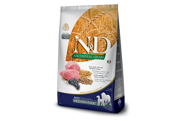 Low-grain dry food Farmina N&D, for medium and large dog breeds