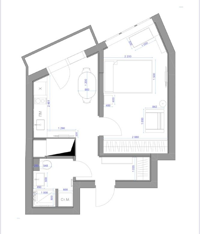 Схема розміщення меблів