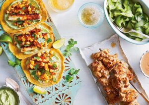 Тако з кукурудзою, смаженим сиром та кремом з авокадо (без пшениці).